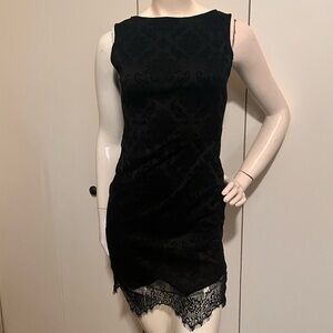 Must Have Black Mini Dress with Lace Detail